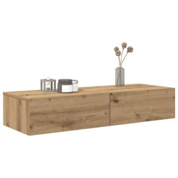 Wall Shelf with Drawers - Artisian Oak 100x36 cm | HipoMarket