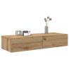  Wall Shelf with Drawers Artisian Oak 100x36x19 cm Engineered Wood Colour artisan oak Size 100 x 36 x 19 cm Quantity in Package 1 Number of Pieces 