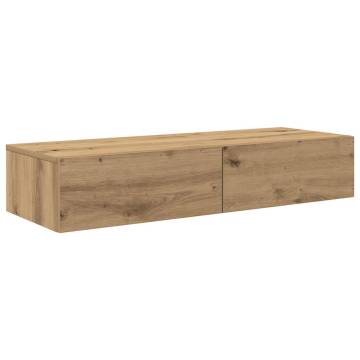 Wall Shelf with Drawers - Artisian Oak 100x36 cm | HipoMarket