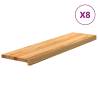 Stair Treads - 8 pcs Light Brown Solid Oak | HipoMarket