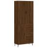 Elegant Highboard Brown Oak - 69.5x34x180 cm Engineered Wood