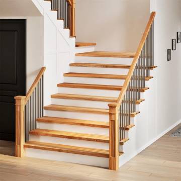 Light Brown Solid Oak Stair Treads - 8 pcs | Hipomarket