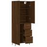 Elegant Highboard Brown Oak - 69.5x34x180 cm Engineered Wood