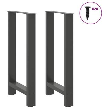 Anthracite Coffee Table Legs - 40x(90-91) cm Steel - 2 pcs