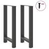 Anthracite Coffee Table Legs - 40x(90-91) cm Steel - 2 pcs