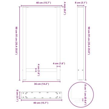 Anthracite Coffee Table Legs - 40x(90-91) cm Steel - 2 pcs