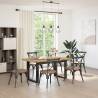 NOAIN U-Shaped Legs Solid Pine Dining Table | 160x90 cm