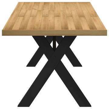 NOAIN Dining Table with X-Shaped Legs - Solid Pine 180x90 cm