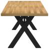 NOAIN Dining Table with X-Shaped Legs - Solid Pine 180x90 cm