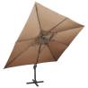 Cantilever Garden Parasol Double Top Taupe 400x300 cm