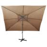 Cantilever Garden Parasol Double Top Taupe 400x300 cm