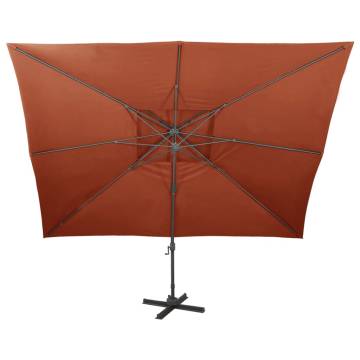 Cantilever Garden Parasol with Double Top - Terracotta 400x300 cm