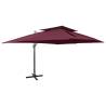 Cantilever Garden Parasol - Bordeaux Red 400x300 cm