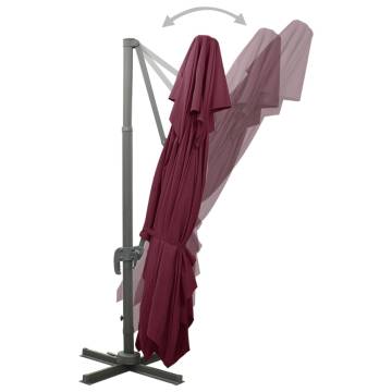 Cantilever Garden Parasol - Bordeaux Red 400x300 cm