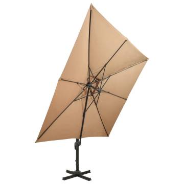 Cantilever Garden Parasol 300x300 cm Taupe - Shade & Protection