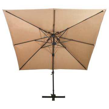 Cantilever Garden Parasol 300x300 cm Taupe - Shade & Protection