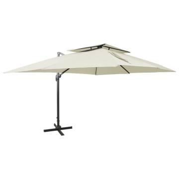 Cantilever Garden Parasol - 400x300 cm - Sand