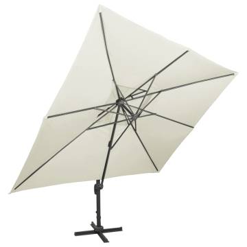 Cantilever Garden Parasol - 400x300 cm - Sand