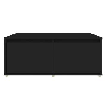 Stylish Black Coffee Table - 80x80x31 cm Engineered Wood