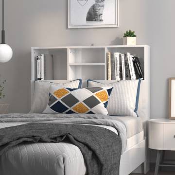 High Gloss White Headboard Cabinet - Stylish Storage Solution