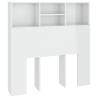 High Gloss White Headboard Cabinet - Stylish Storage Solution