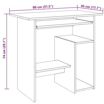 Desk Artisan Oak 80x45x74 cm - Modern Engineered Wood Desk