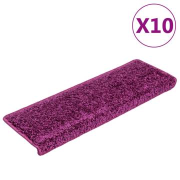 Stair Mats 10 pcs Violet - Non-Slip & Washable | HipoMarket