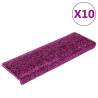 Stair Mats 10 pcs Violet - Non-Slip & Washable | HipoMarket