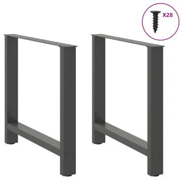 Coffee Table Legs Anthracite - Durable Steel 70x(72-73) cm