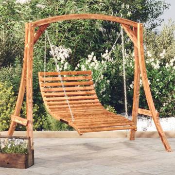 Swing Bed Solid Wood Spruce with Teak Finish - Relax Outdoors