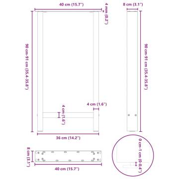 White Coffee Table Legs 40x(90-91) cm - Durable & Modern Design