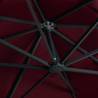 Cantilever Garden Parasol with LED Lights - Bordeaux Red 400x300 cm