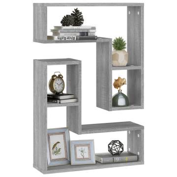 Grey Sonoma Wall Shelves - 2 pcs | Durable Engineered Wood