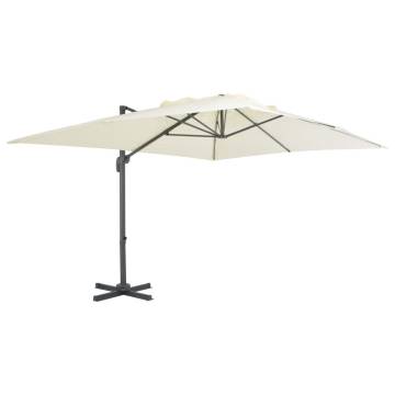 Cantilever Garden Parasol with Aluminium Pole - 400x300 cm Sand