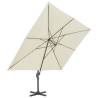 Cantilever Garden Parasol with Aluminium Pole - 400x300 cm Sand