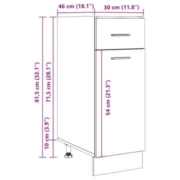 Drawer Bottom Cabinet Artisan Oak - 30x46x81.5 cm