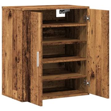 Shoe Cabinet Old Wood 60x35x70 cm - Durable Storage Solution