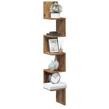 Wall Corner Shelf - Old Wood, Durable Design | HipoMarket