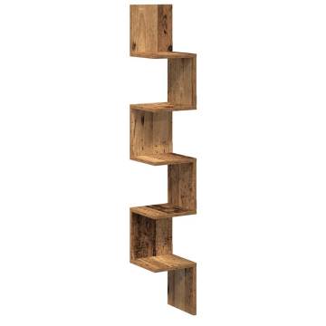 Wall Corner Shelf - Old Wood, Durable Design | HipoMarket