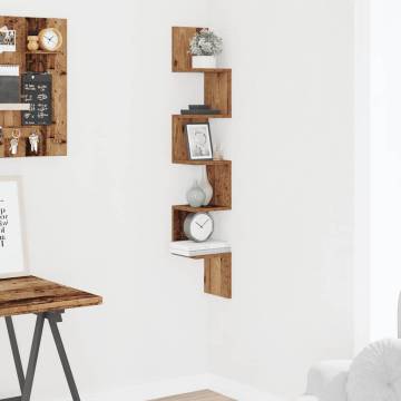 Wall Corner Shelf - Old Wood, Durable Design | HipoMarket