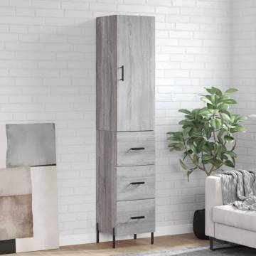 Highboard Grey Sonoma - Stylish Engineered Wood Storage