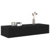 Stylish Black Wall Shelf with Drawers - 100x36x19 cm