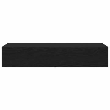 Stylish Black Wall Shelf with Drawers - 100x36x19 cm