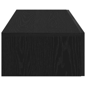 Stylish Black Wall Shelf with Drawers - 100x36x19 cm