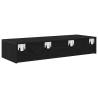 Stylish Black Wall Shelf with Drawers - 100x36x19 cm