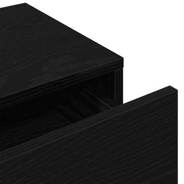 Stylish Black Wall Shelf with Drawers - 100x36x19 cm