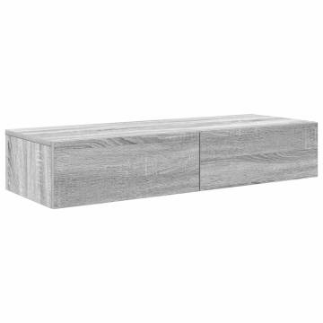 Wall Shelf with Drawers Grey Sonoma - Stylish Storage Solution