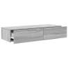 Wall Shelf with Drawers Grey Sonoma - Stylish Storage Solution