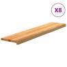 Light Brown Oak Stair Treads - 8 pcs - 120x25x2 cm