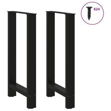 Black Coffee Table Legs - 50x(90-91) cm Steel - 2 pcs